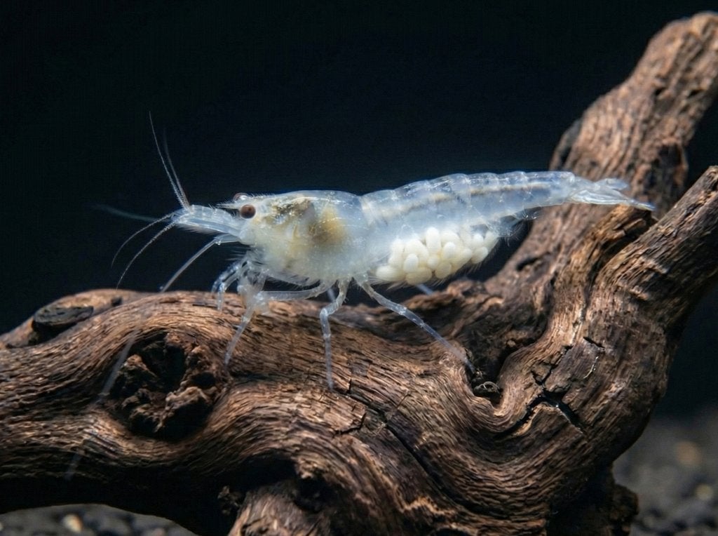 White Pearl garnalen (Neocaridina), Kreeft, Krab of Garnaal, Zoetwatervis, Schoolvis