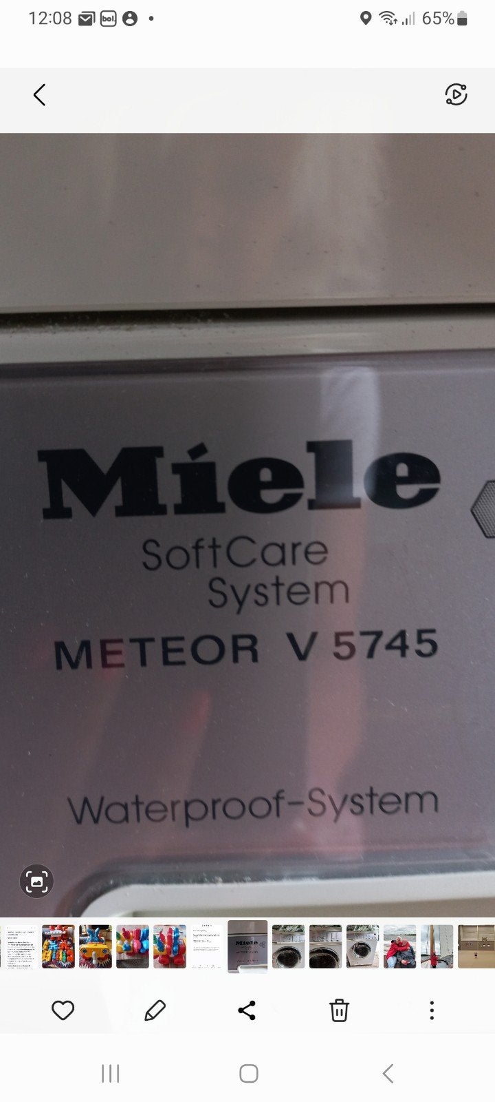 Miele Meteor V 5745 SoftCare System Wasmachine, Ophalen, 6 tot 8 kg, Gebruikt, Voorlader