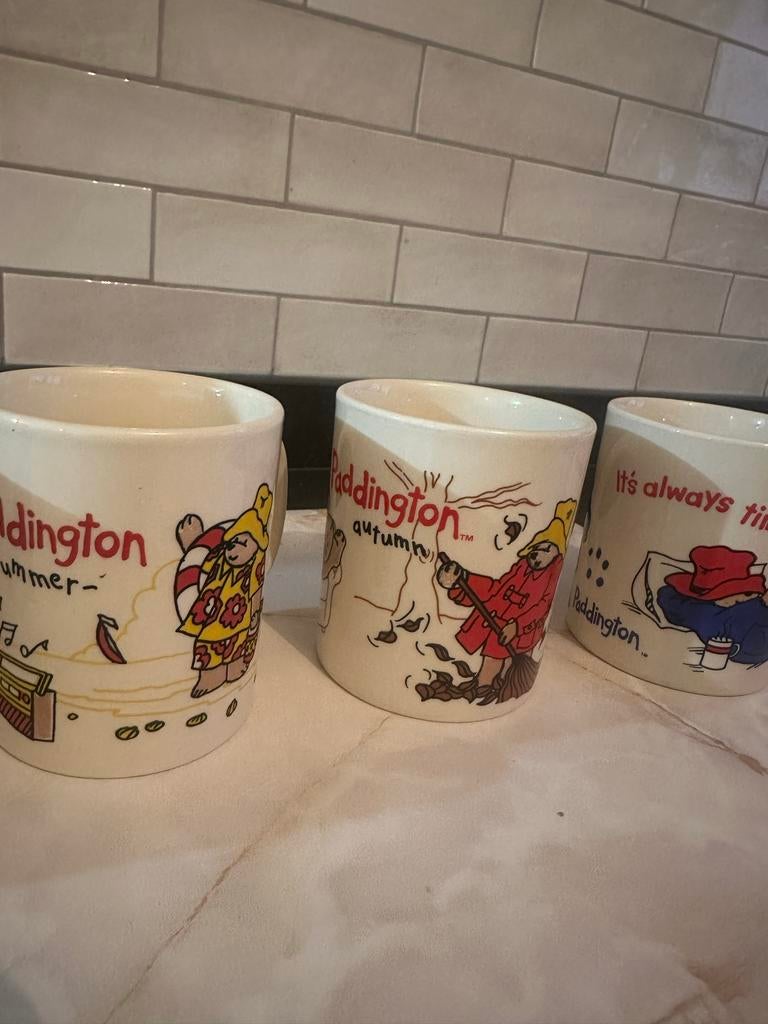 Set van 3 Paddington Bear mokken - Vintage, Huis en Inrichting, Keuken | Servies, Ophalen of Verzenden, Zo goed als nieuw