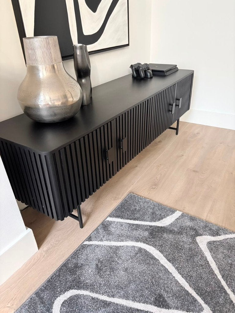 Black Mango Wood TV Unit, Huis en Inrichting, Zo goed als nieuw, Minder dan 100 cm, 25 tot 50 cm, Ophalen