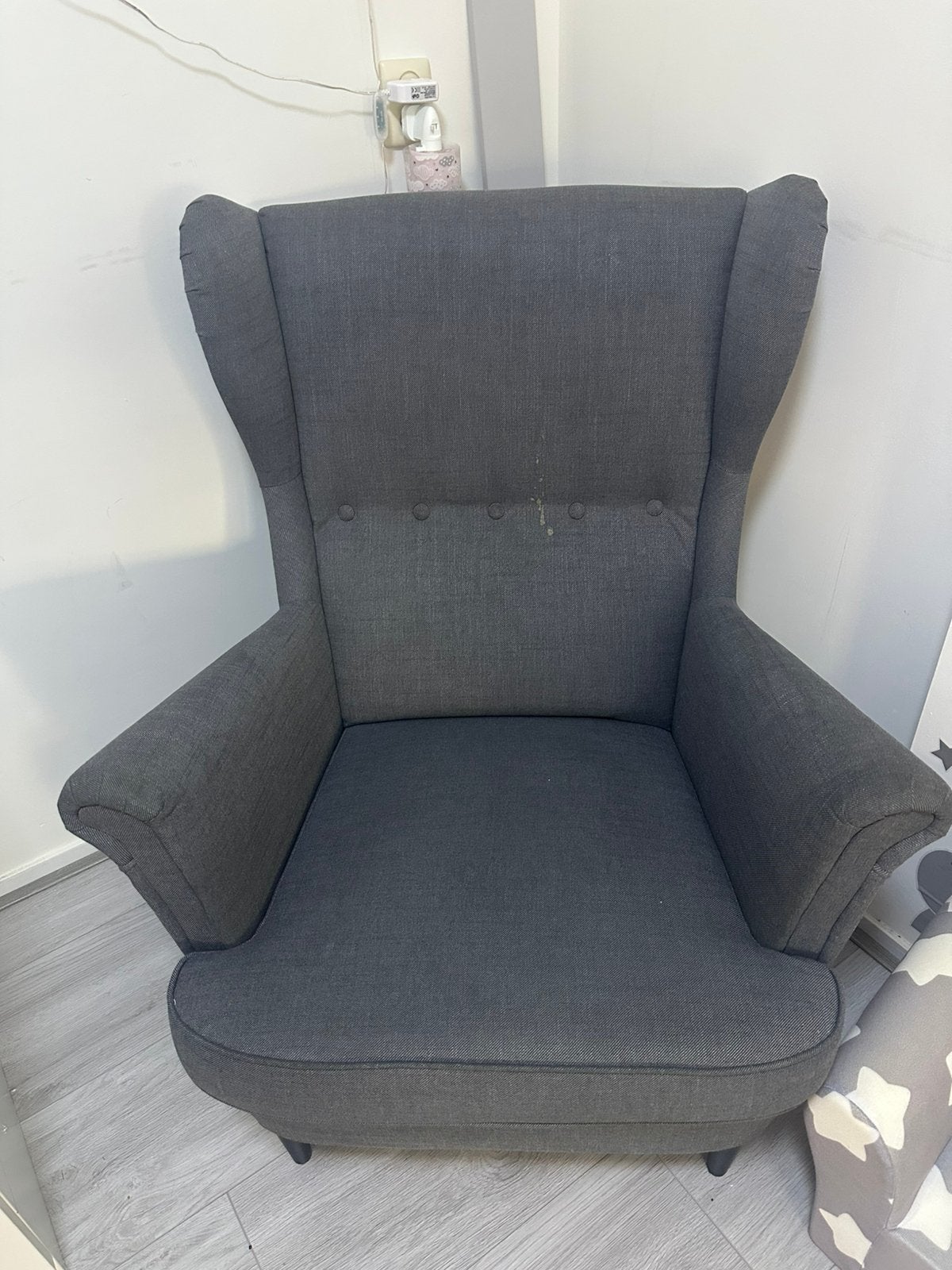 Ikea strandmon fauteuil grijs hoes wasbaar, Ophalen, Zo goed als nieuw, 75 tot 100 cm, 50 tot 75 cm