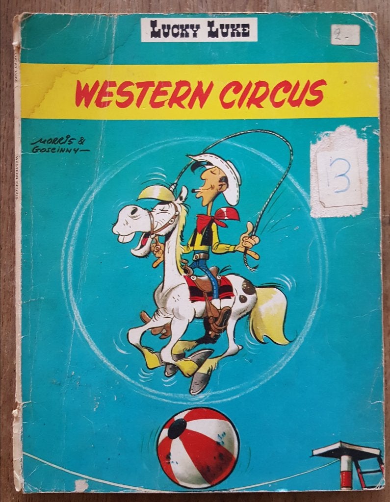 lucky luke, Gelezen, Eén stripboek, Ophalen of Verzenden, Morris & Goscinny
