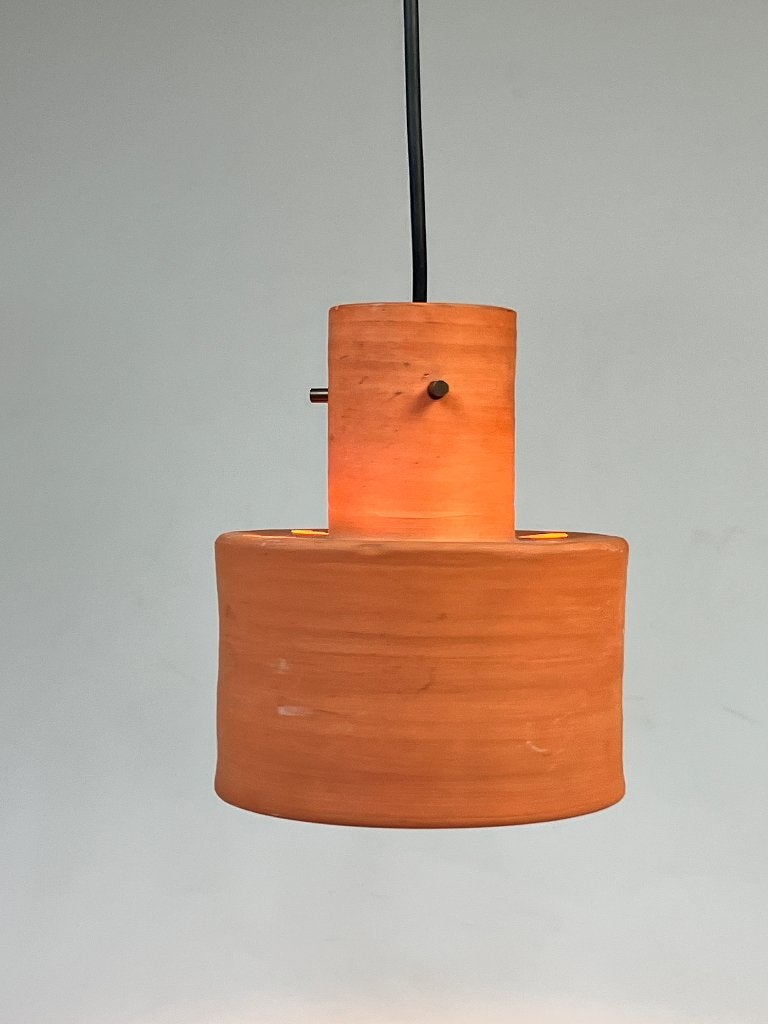 Vintage hanglamp, Artiforte Nederland, Terracotta, 50's, Gebruikt, Onbekend, Artiforte, Onbekend