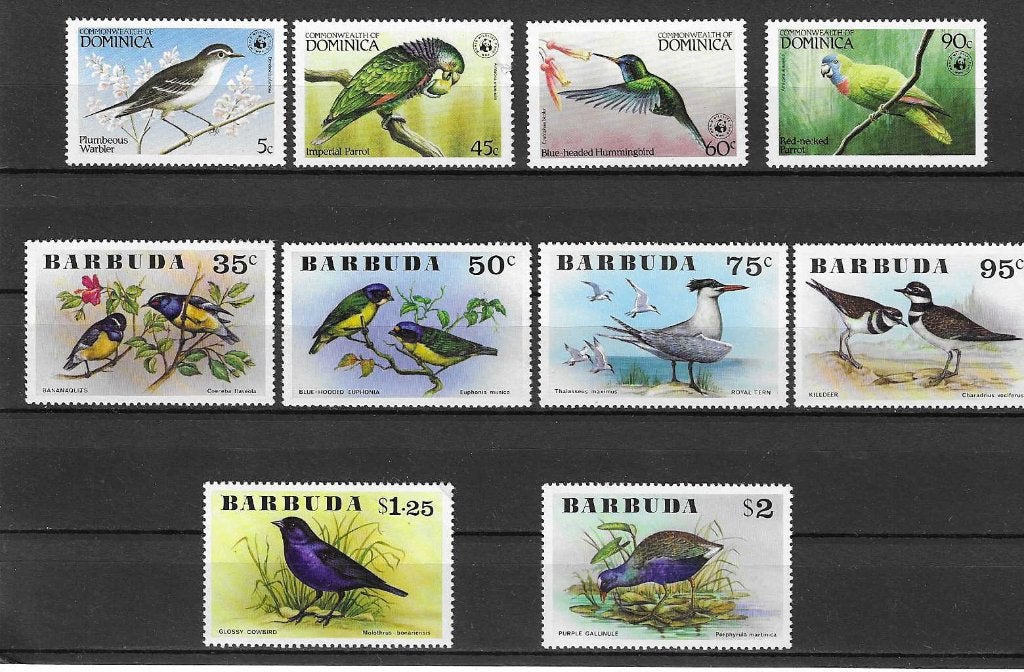 Vogels Dominica en Barbuda, Verzenden, Postfris, Dier of Natuur