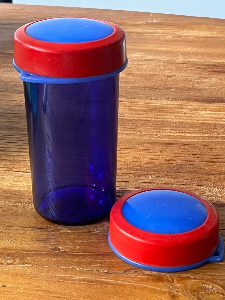 Tupperware anti-lek beker, Ophalen of Verzenden, Gebruikt, Blauw, Beker of Kan