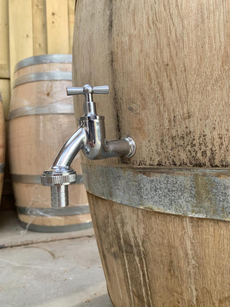 Regenton Eiken oud wijnvat als regenton, Met kraantje, 150 liter of meer, Nieuw, Ophalen of Verzenden