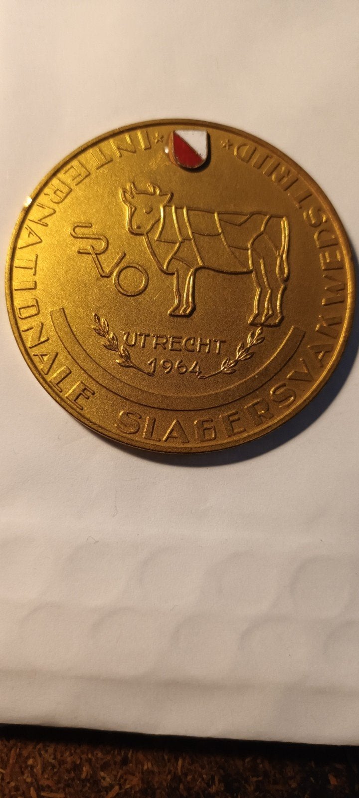 Internationale Slagersvakwedstrijd Utrecht 1964 Medaille, Ophalen of Verzenden, Overige materialen, Nederland