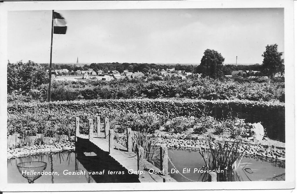 Hellendoorn Gezicht vanaf terras, Ophalen of Verzenden, 1940 tot 1960, Ongelopen, Overijssel
