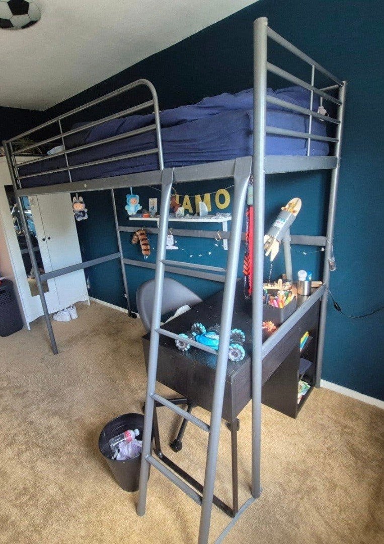 Hoogslaper met bureau (exclusief matras en bureau), Ophalen, Gebruikt, Eenpersoons, 200 cm