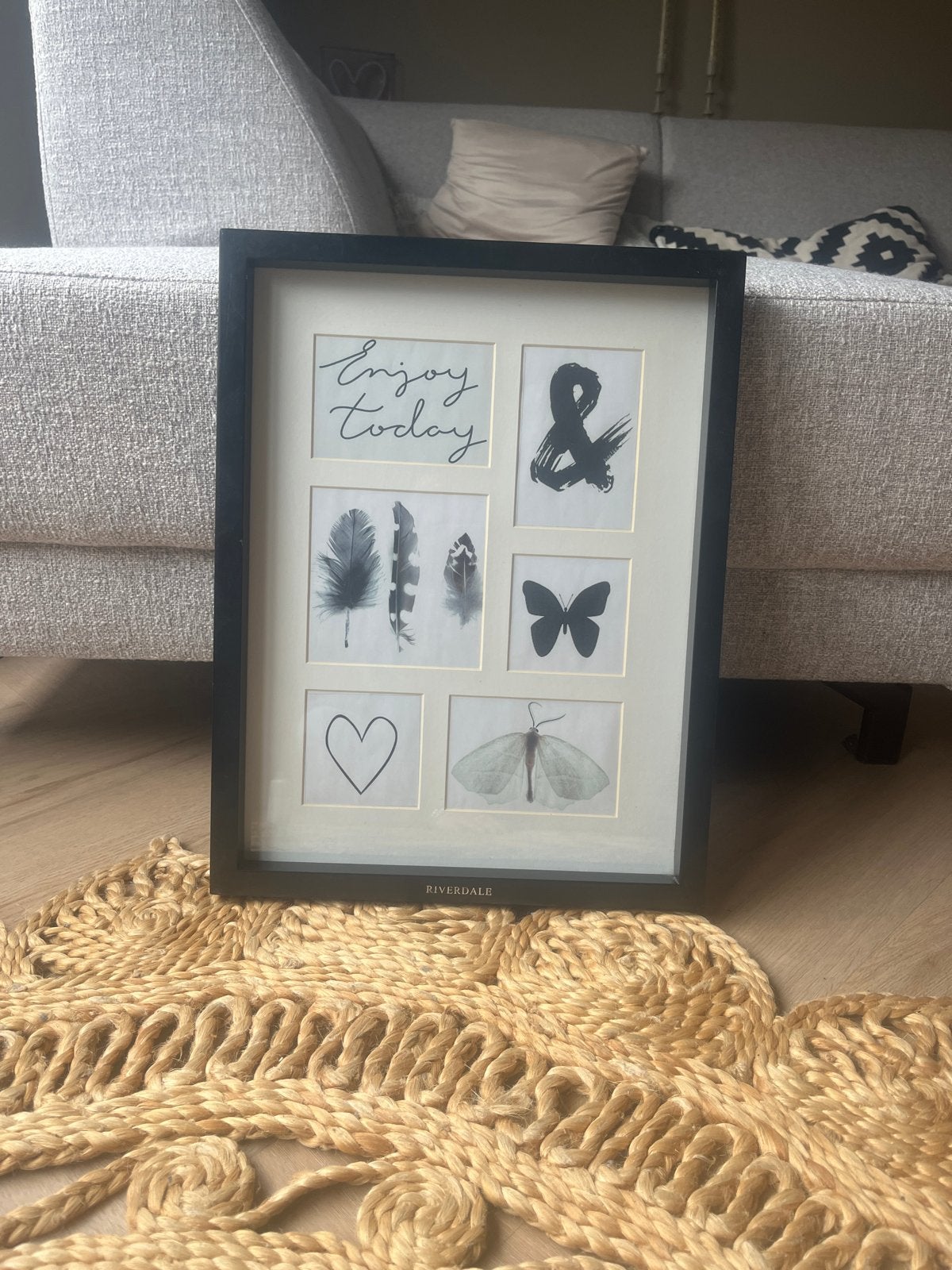 Riverdale fotolijst zwart met passe-partout, Huis en Inrichting, Ophalen of Verzenden, Zo goed als nieuw, Fotolijst, Met glas