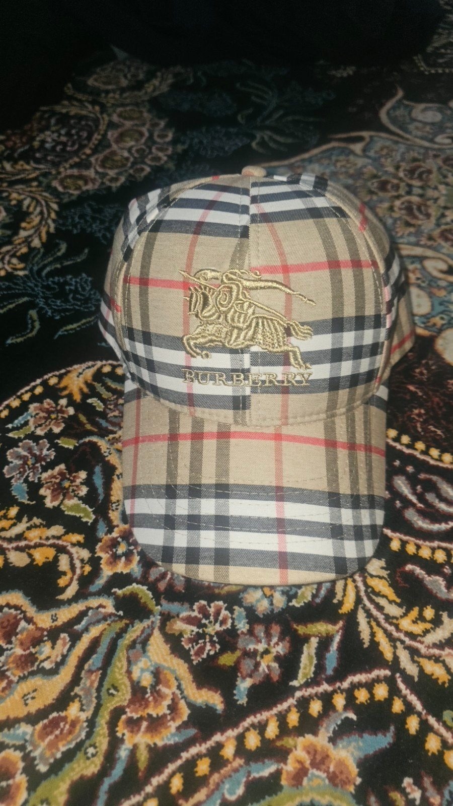 Burberry pet met klassiek ruitpatroon, Nieuw, Pet, Burberry, One size fits all