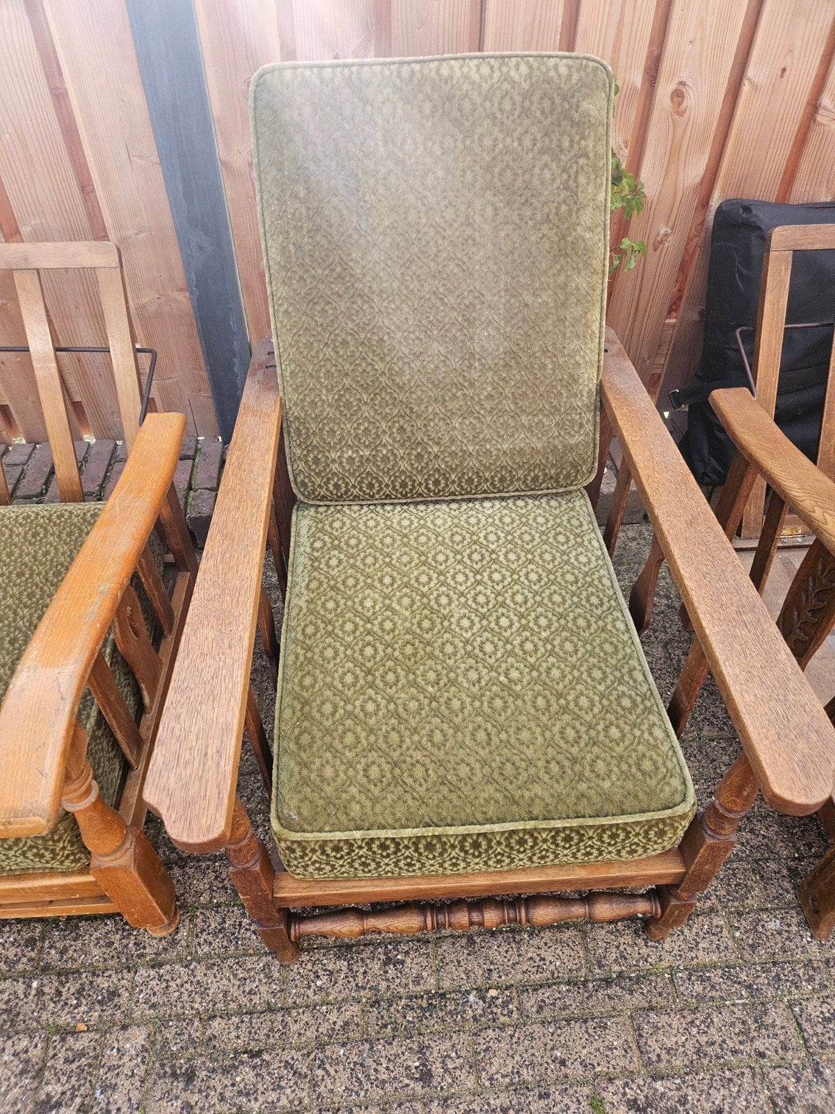 Vintage houten fauteuils (4 stuks), Ophalen of Verzenden