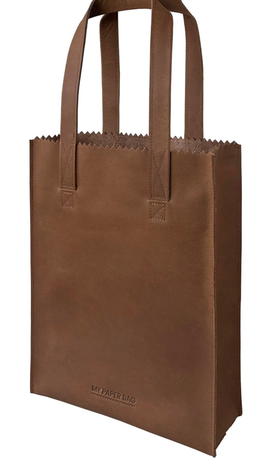 Prachtige  My Paper Long Handles tas. Eyecatcher️, Ophalen of Verzenden, Zo goed als nieuw, Bruin, Handtas