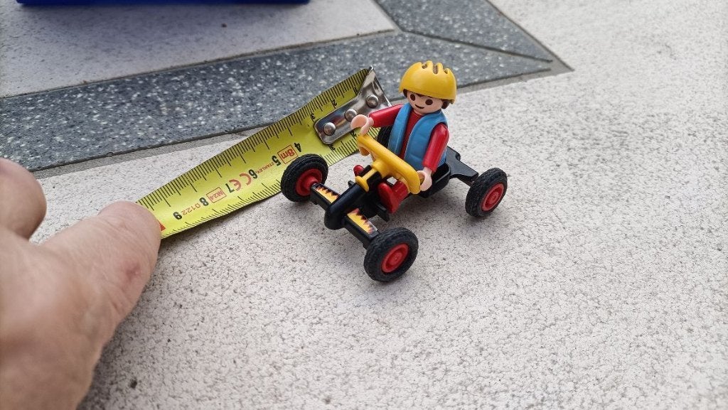 leuk skelter playmobil mannetje en skelter, Ophalen of Verzenden, Zo goed als nieuw, Overige series, Voertuig