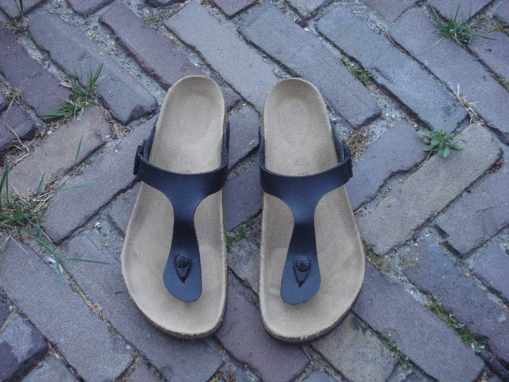 GRATIS VERZENDEN ZWARTE GIZEH BIRKENSTOCK 40, Slippers, Verzenden, Zwart, Zo goed als nieuw