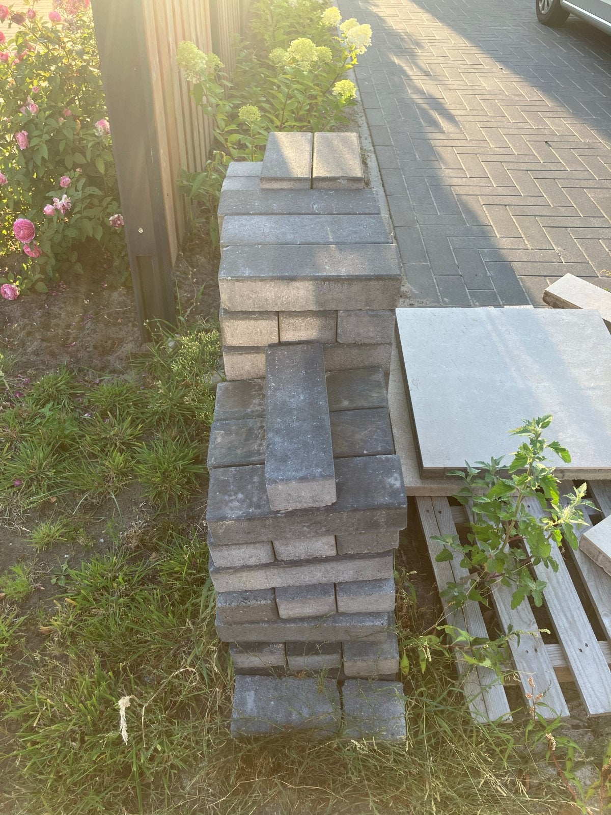 Longstones - antraciet+ black top, Ophalen, Klinkers, Nieuw, 5 tot 10 m²