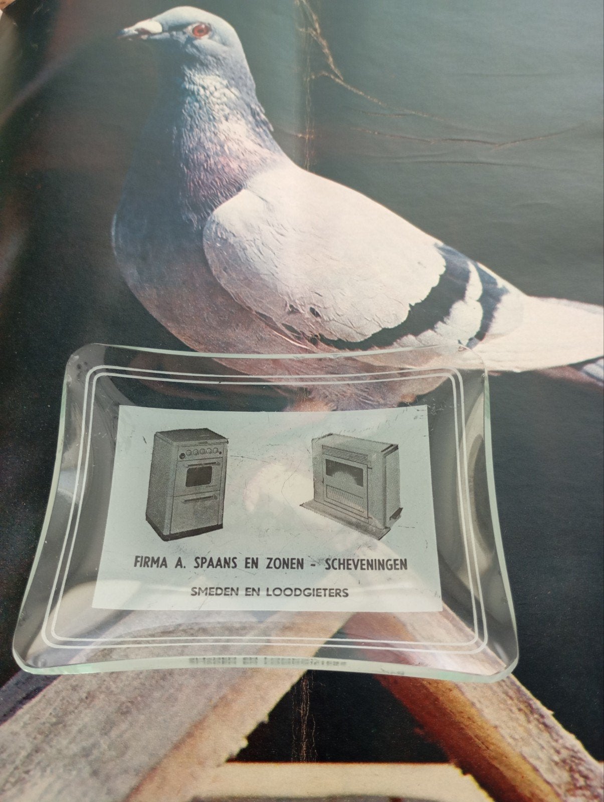 Vintage Gasfornuis & Kolenkachel Glas Asbakje, Ophalen of Verzenden