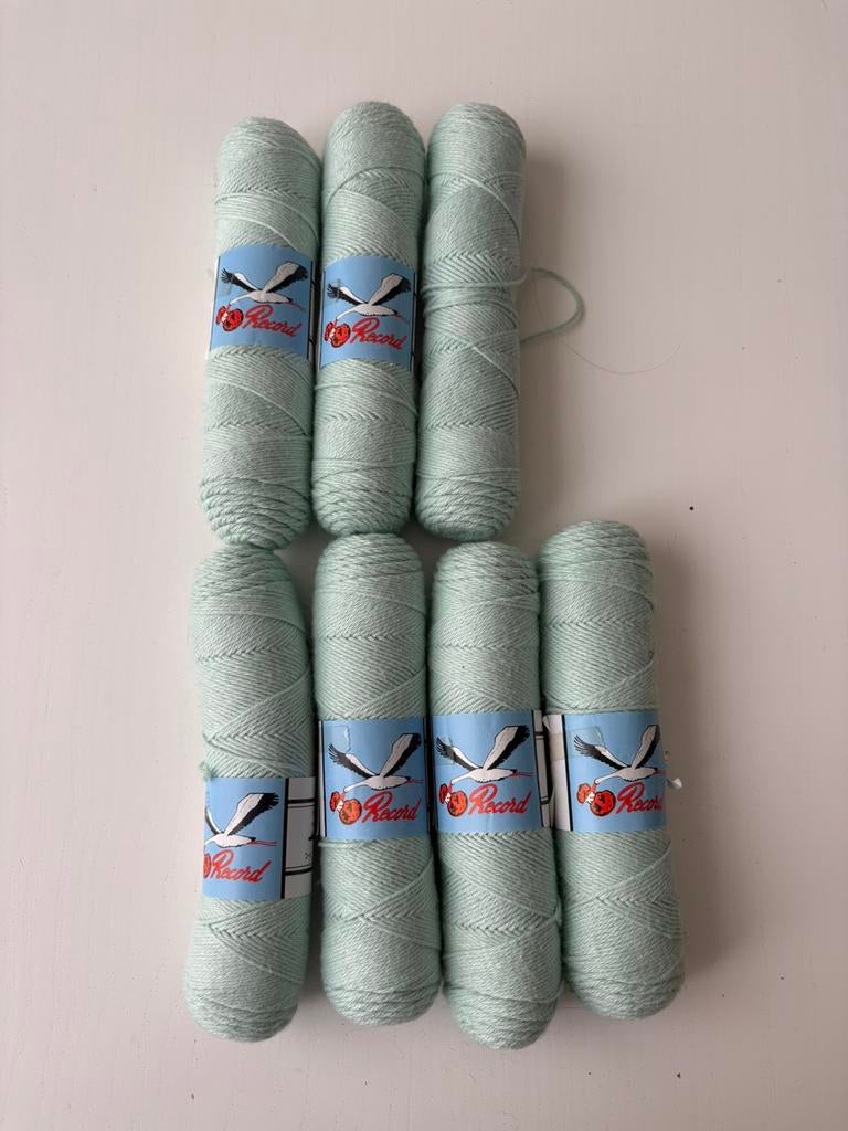 Wol: 100% katoen - Record turquoise/lichtgroen, Hobby en Vrije tijd, Breien en Haken, Ophalen of Verzenden, Zo goed als nieuw