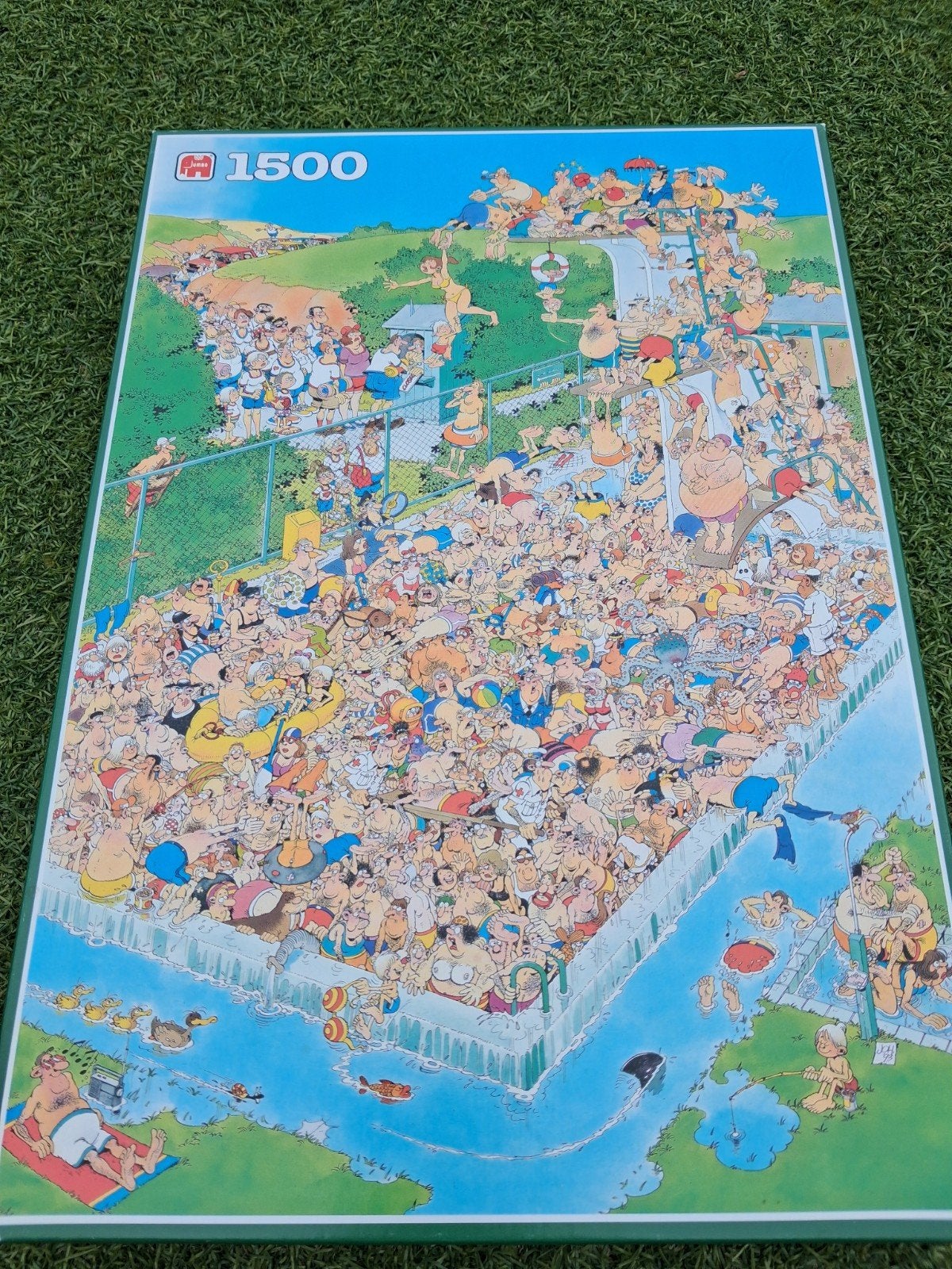 Jan van Haasteren Zwembadpret 1500 stukjes, Ophalen of Verzenden, 500 t/m 1500 stukjes, Zo goed als nieuw, Legpuzzel