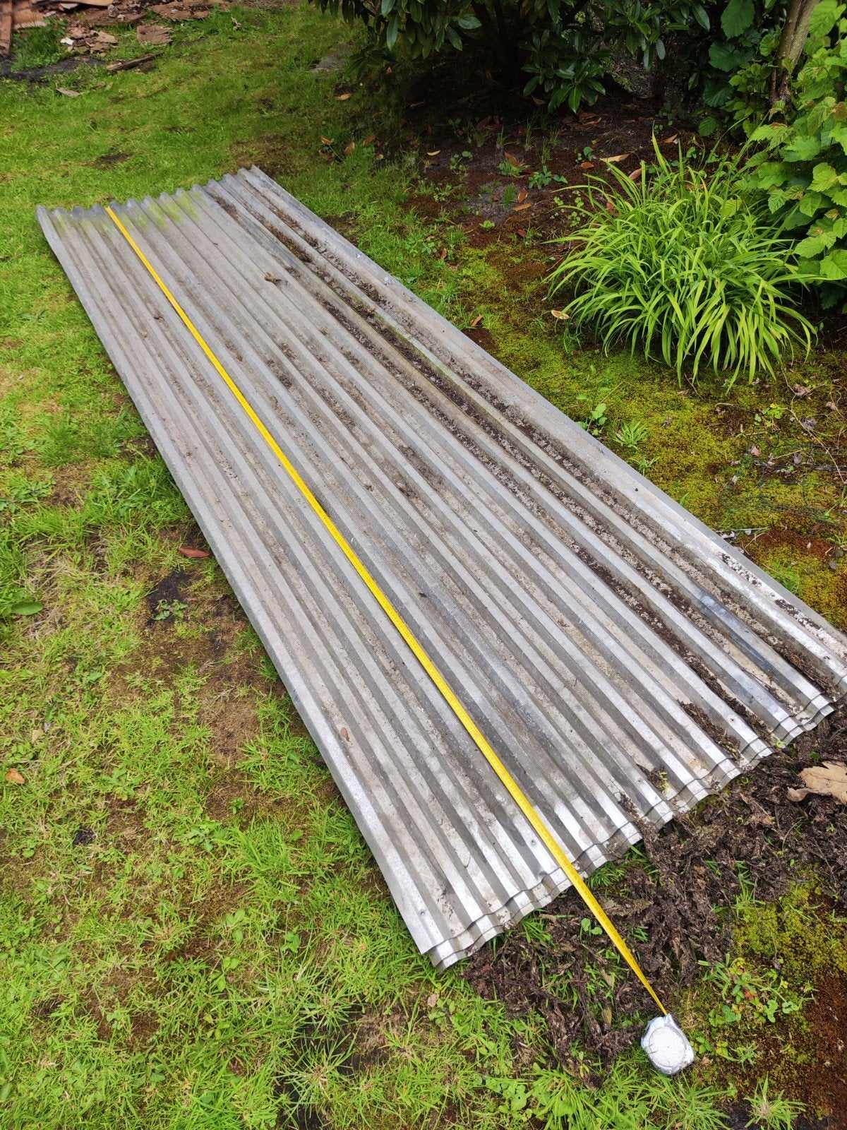 6 Gebruikte aluminium golfplaten., Doe-het-zelf en Verbouw, Gebruikt, Ophalen of Verzenden, 15 m² of meer, Golfplaat