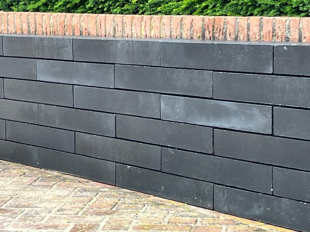 Toppertje Bloembak stapelblokken antraciet L60b15h10, Tuin en Terras, Bielzen en Borders, Ophalen, Biels, Nieuw, Minder dan 100 cm