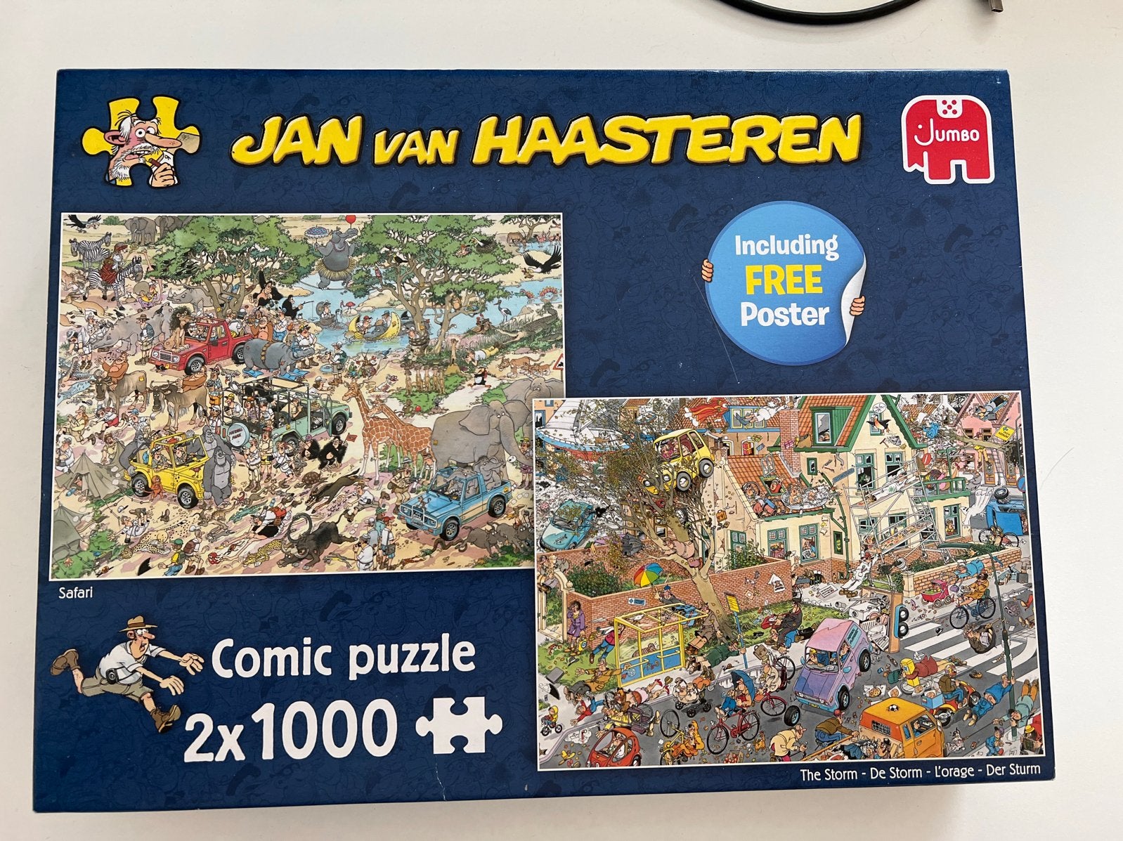 Jan van Haasteren 2x1000 stukjes - Safari & De Storm, Ophalen, Zo goed als nieuw