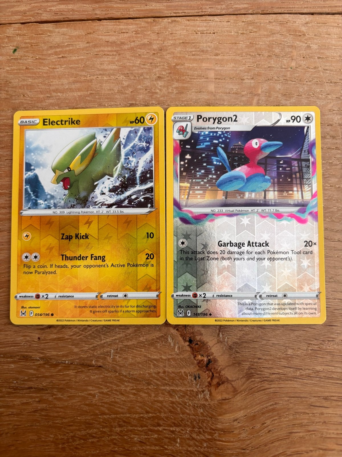 Pokémon kaarten: Electrike en Porygon2 (2022), Ophalen of Verzenden, Zo goed als nieuw, Meerdere kaarten
