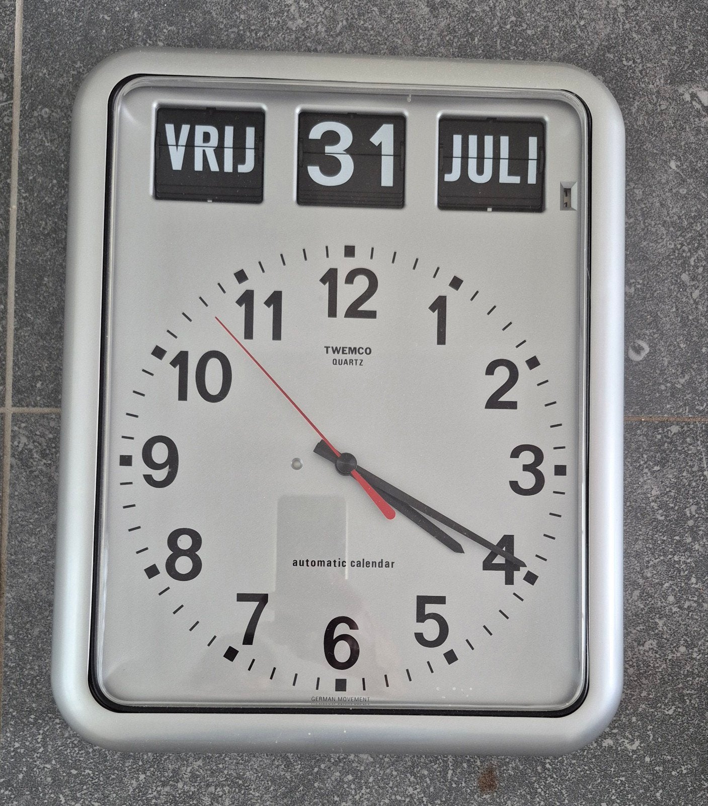 Dementieklok, Ophalen, Wandklok, Grijs, Analoog