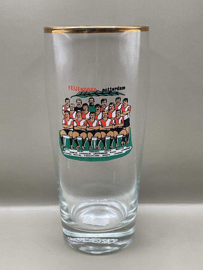 Groot zeldzaam oud Feyenoord glas half liter glas, Verzamelen, Ophalen of Verzenden, Gebruikt, Feyenoord, Overige typen