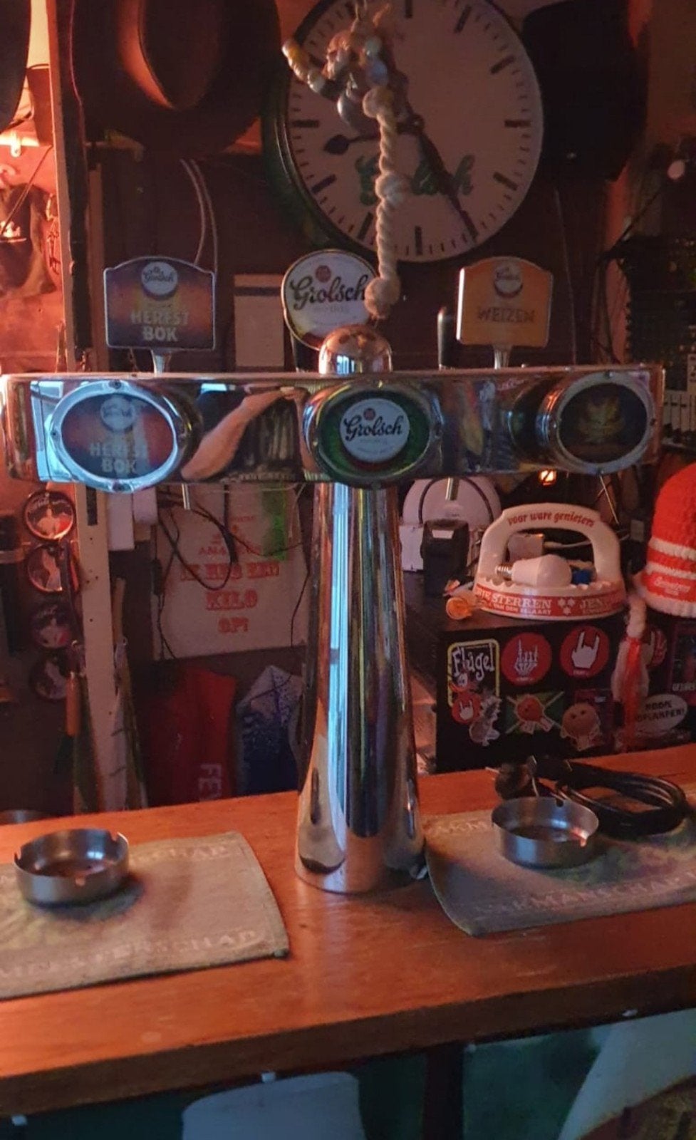 Biertap met 3 kranen - Grolsch, Herfstbok, Weizen, Ophalen