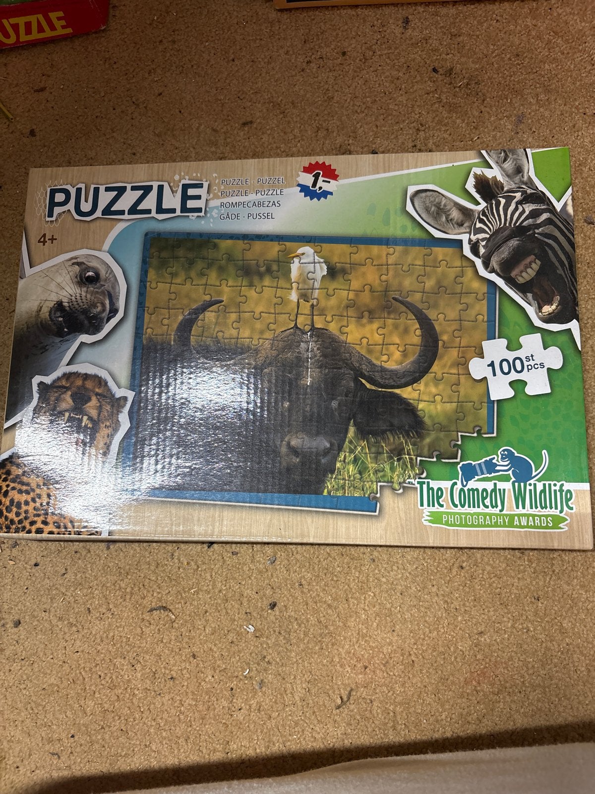 Puzzel 100 stukjes Comedy Wildlife Awards, Ophalen, 10 tot 50 stukjes, Gebruikt, 4 tot 6 jaar