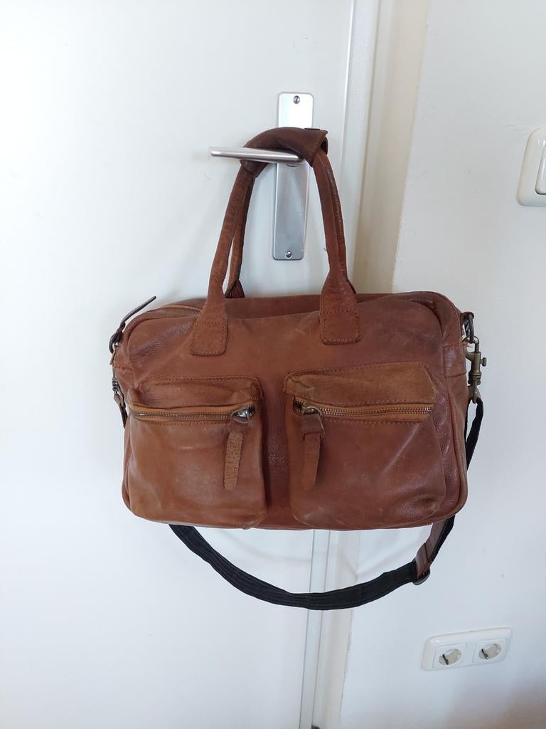 Cowboysbag-tas cognac, 40 tot 60 cm, Gebruikt, 20 tot 30 cm, Bruin