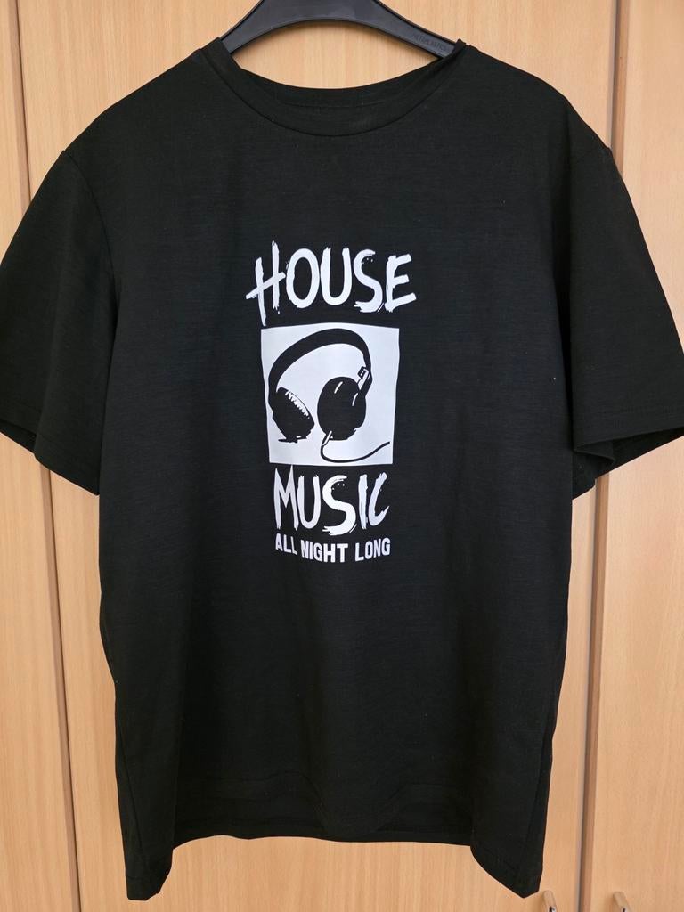 HOUSE MUSIC t-shirt, Verzenden, Zo goed als nieuw, Zwart