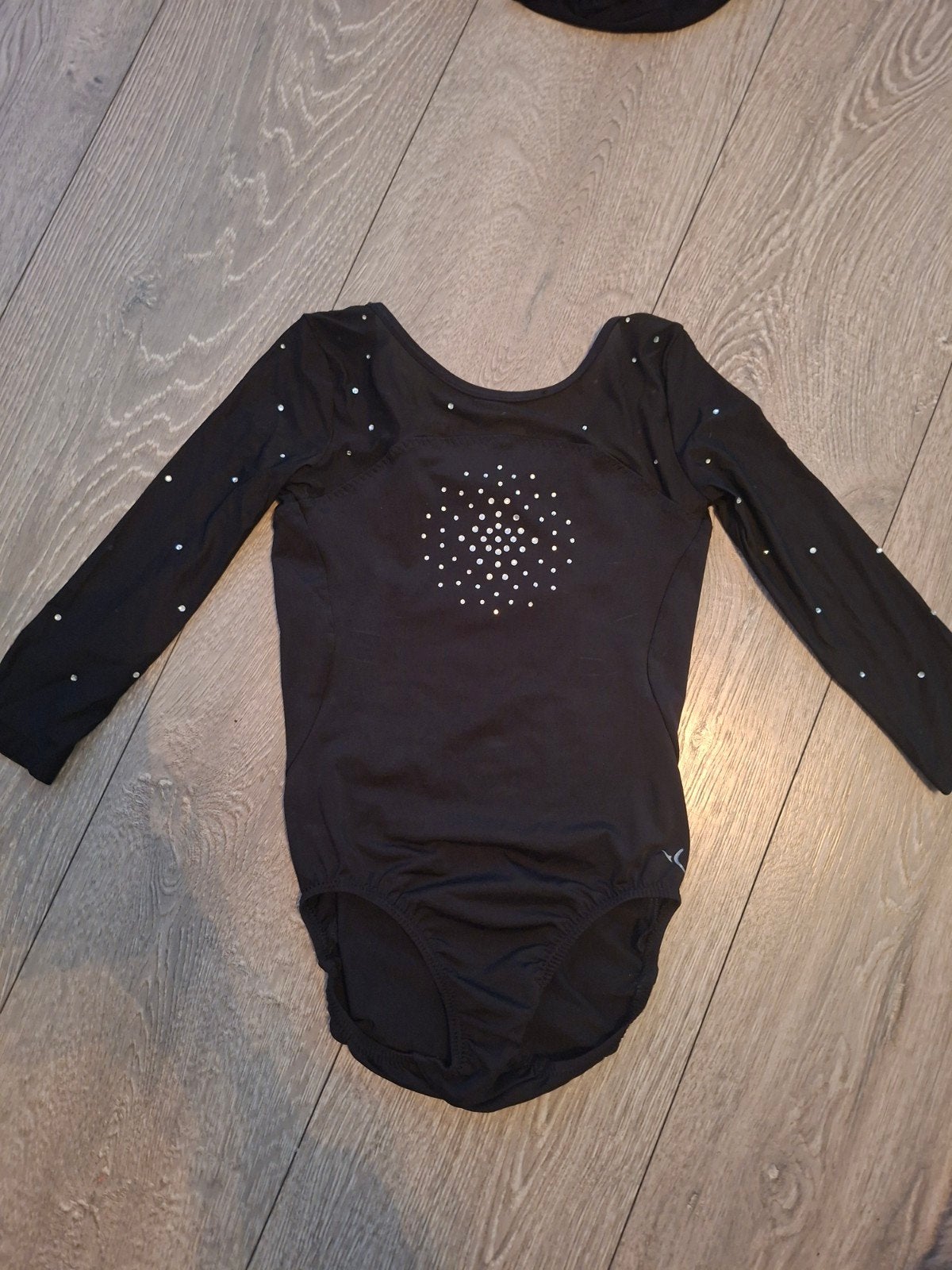 Zwart turnpakje met lange mouwen en glitters, Ophalen of Verzenden, Gebruikt