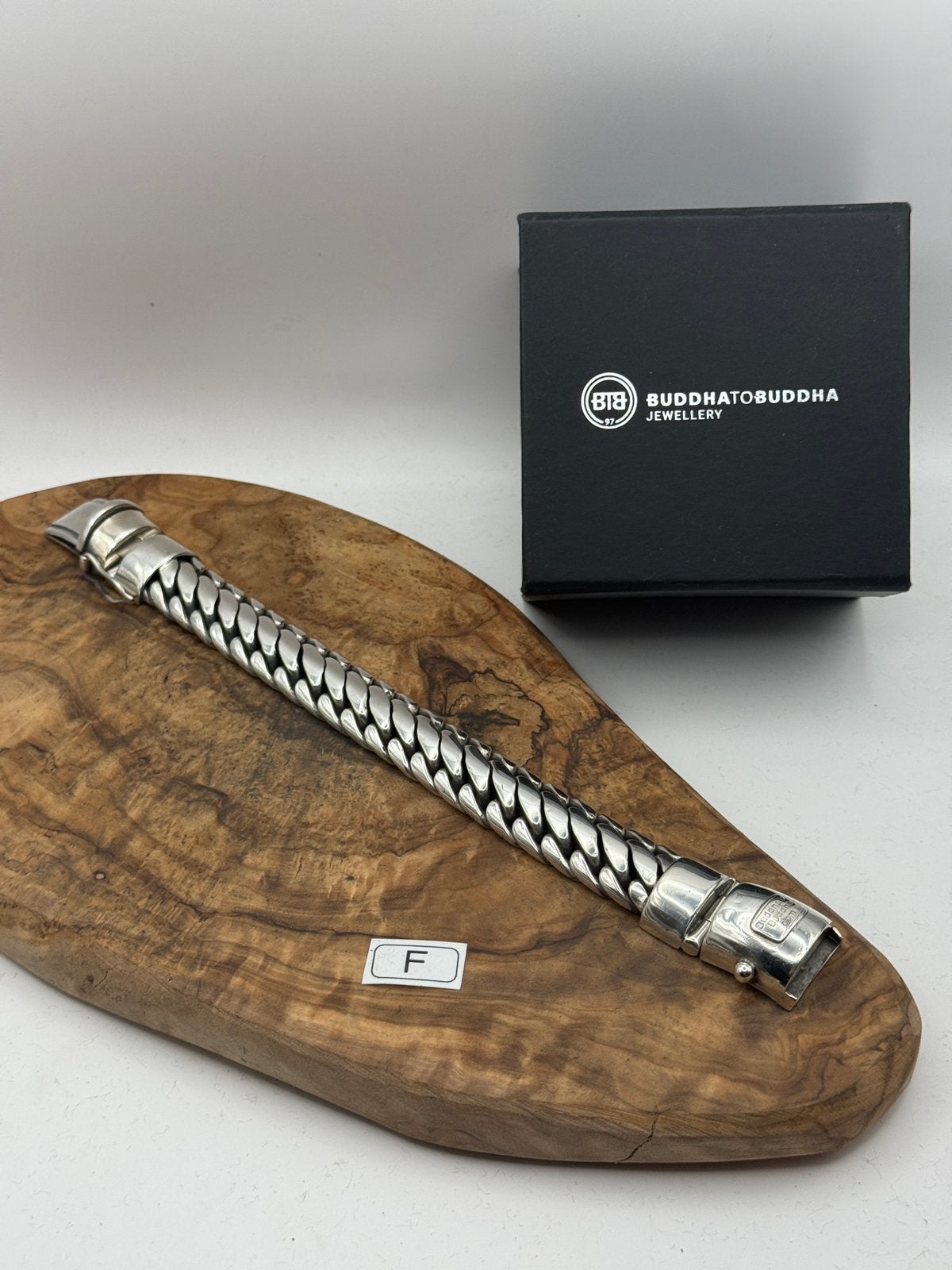 “BEN XL” buddha to buddha 24cm• Maat: F “GEPOLIJST”, Ophalen of Verzenden, Zo goed als nieuw, Zilver, Zilver