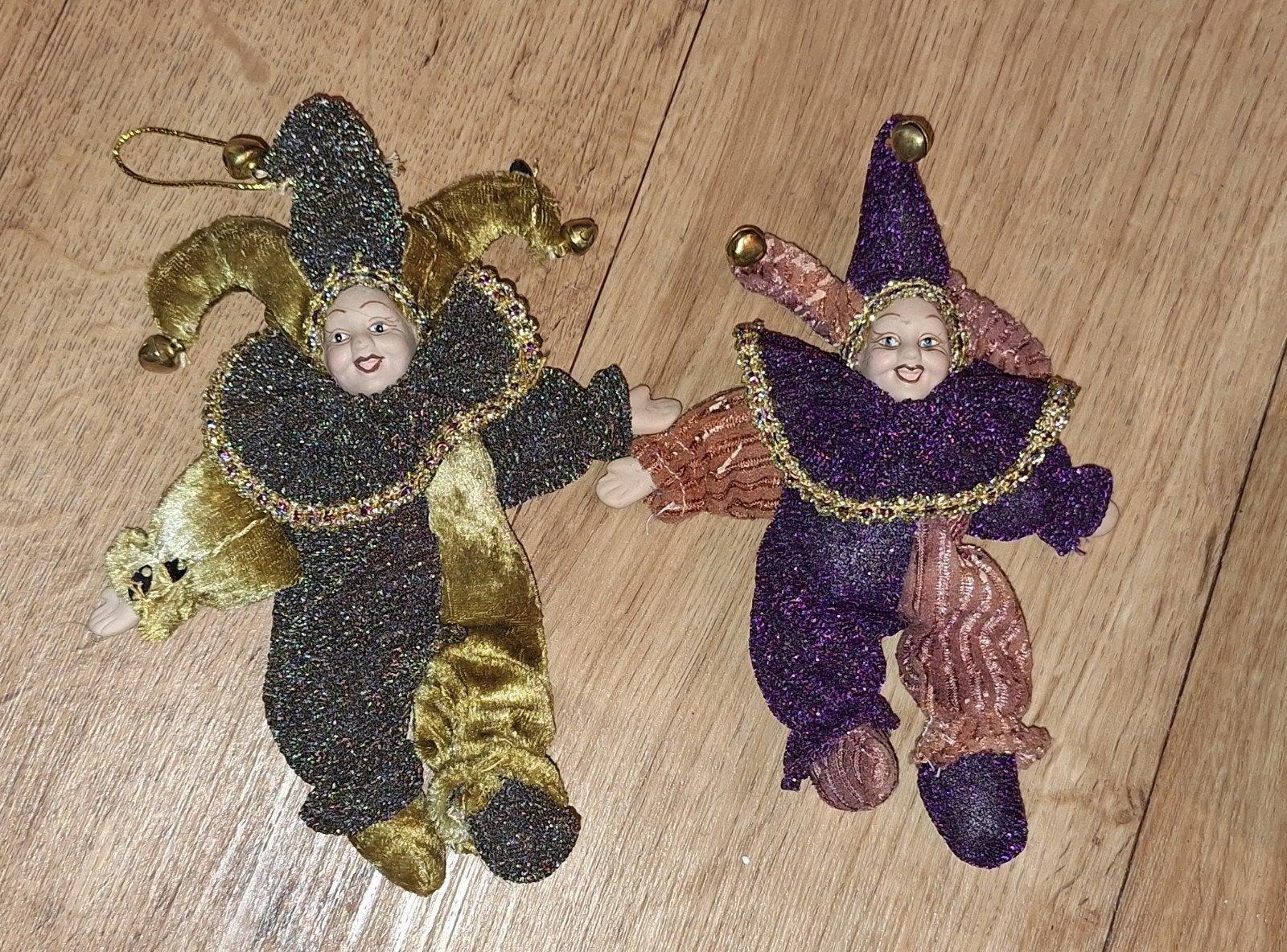 Set van 2 decoratieve harlekijn poppen, Ophalen of Verzenden, Zo goed als nieuw