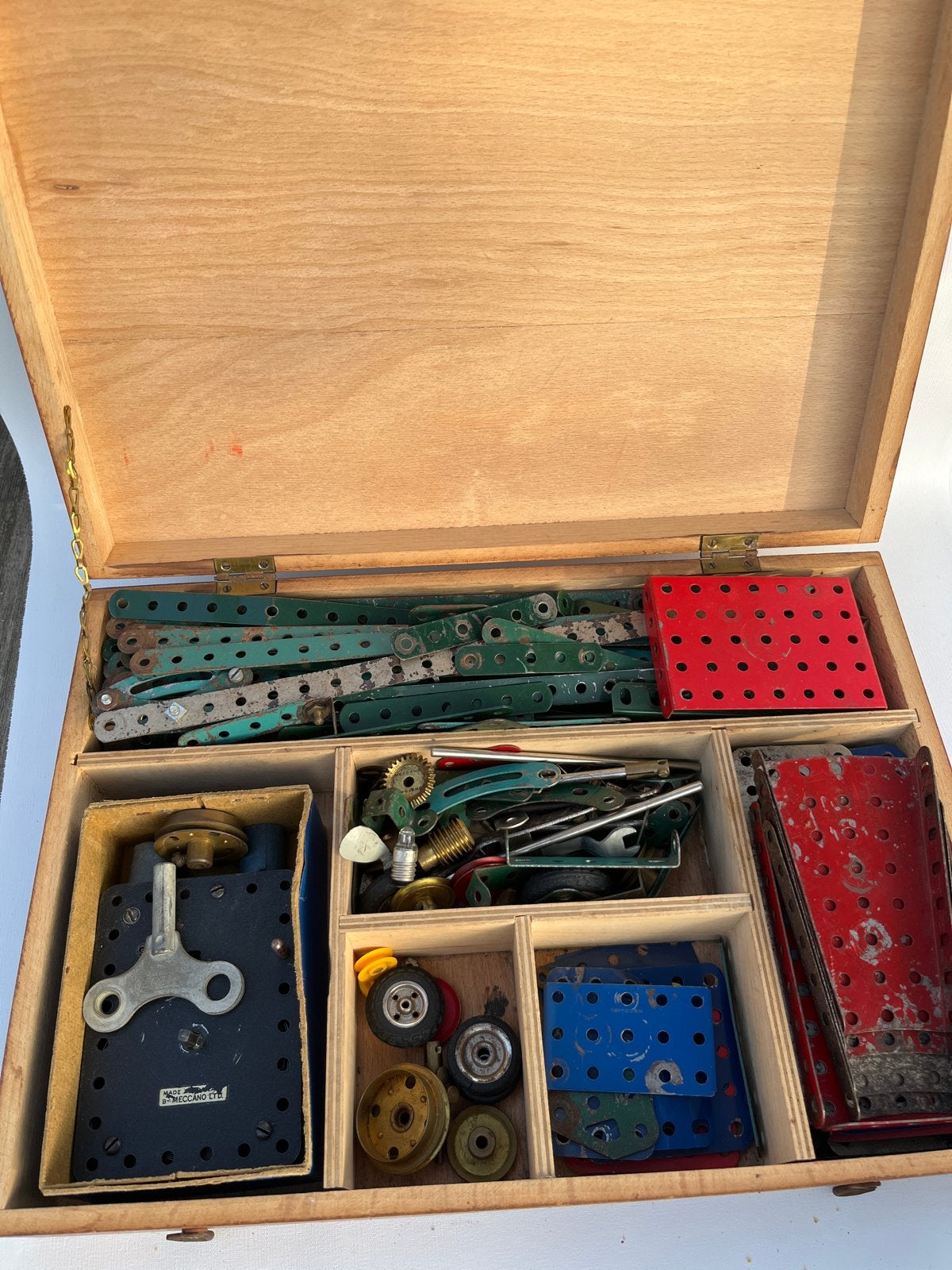 Vintage Meccano set jaren 50/60 in originele houten koffer, Ophalen of Verzenden, Gebruikt