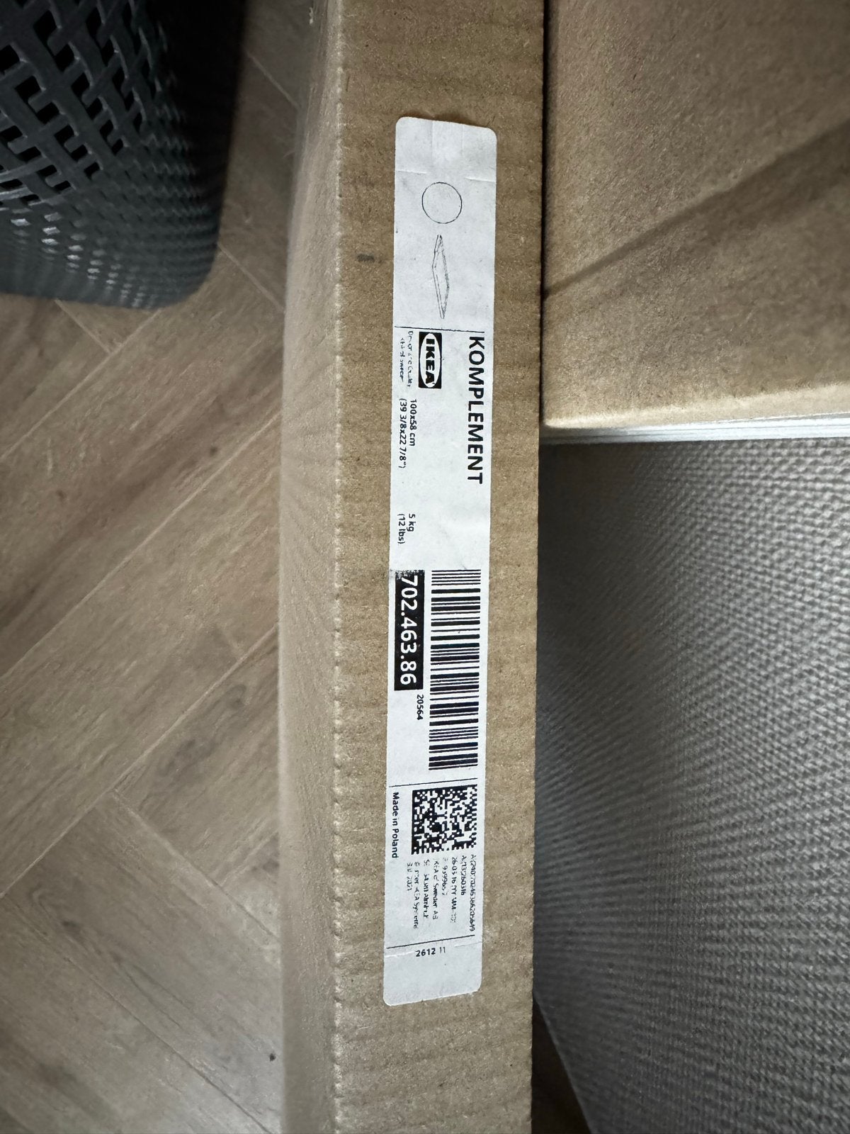 IKEA KOMPLEMENT uittrek plank 100x58 cm, Ophalen, Nieuw