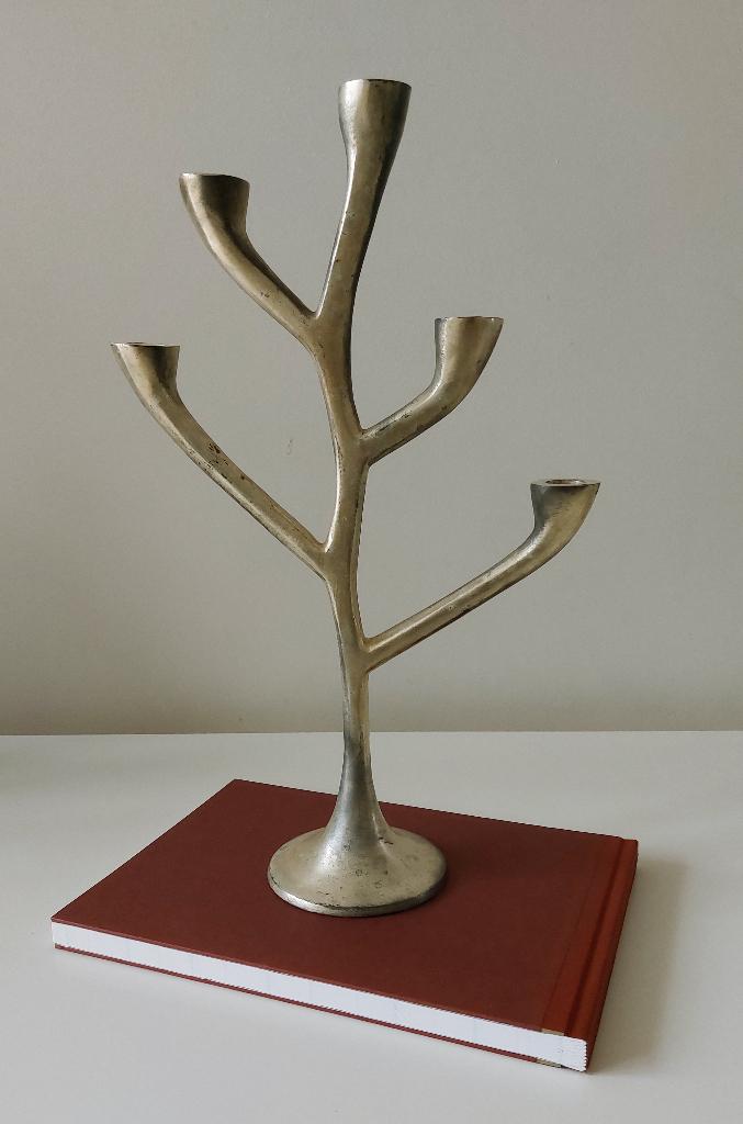 Sculpturale modernistische kandelaar met 5 armen, Ophalen of Verzenden