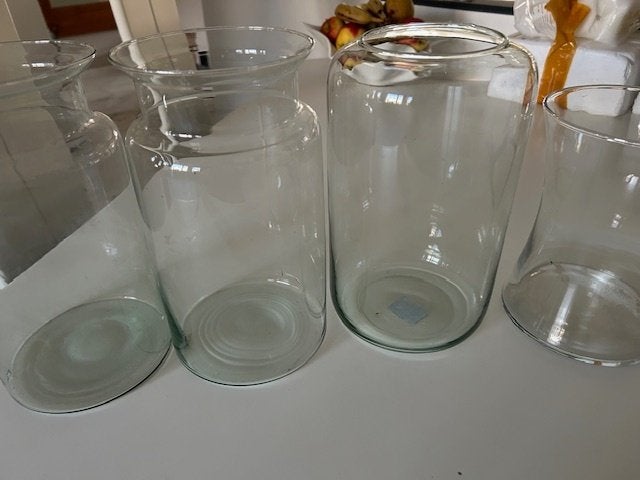 3 glazen vazen, Huis en Inrichting, Woonaccessoires | Vazen, Ophalen, Zo goed als nieuw, Glas