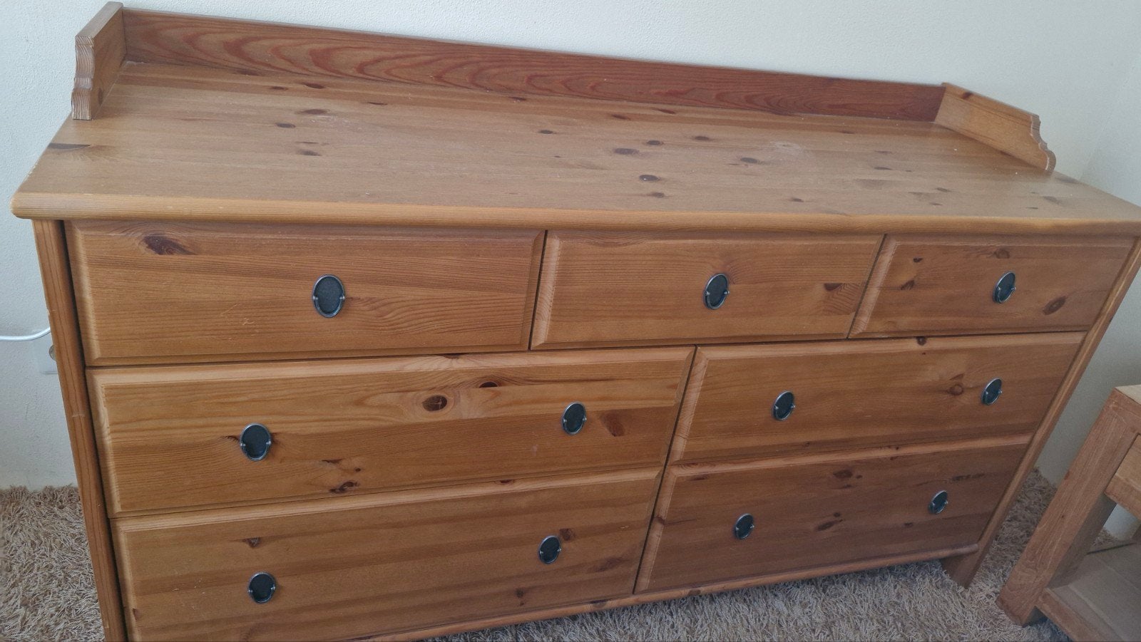 Set van 2 massief houten ladekasten, Ophalen, Gebruikt, 100 tot 150 cm, 5 laden of meer