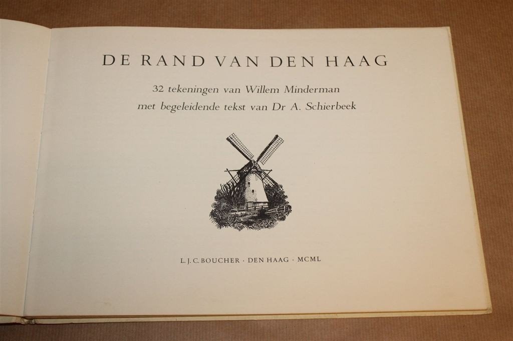 De Rand van Den Haag — 32 Tekeningen Minderman 1950, Ophalen of Verzenden, Gelezen