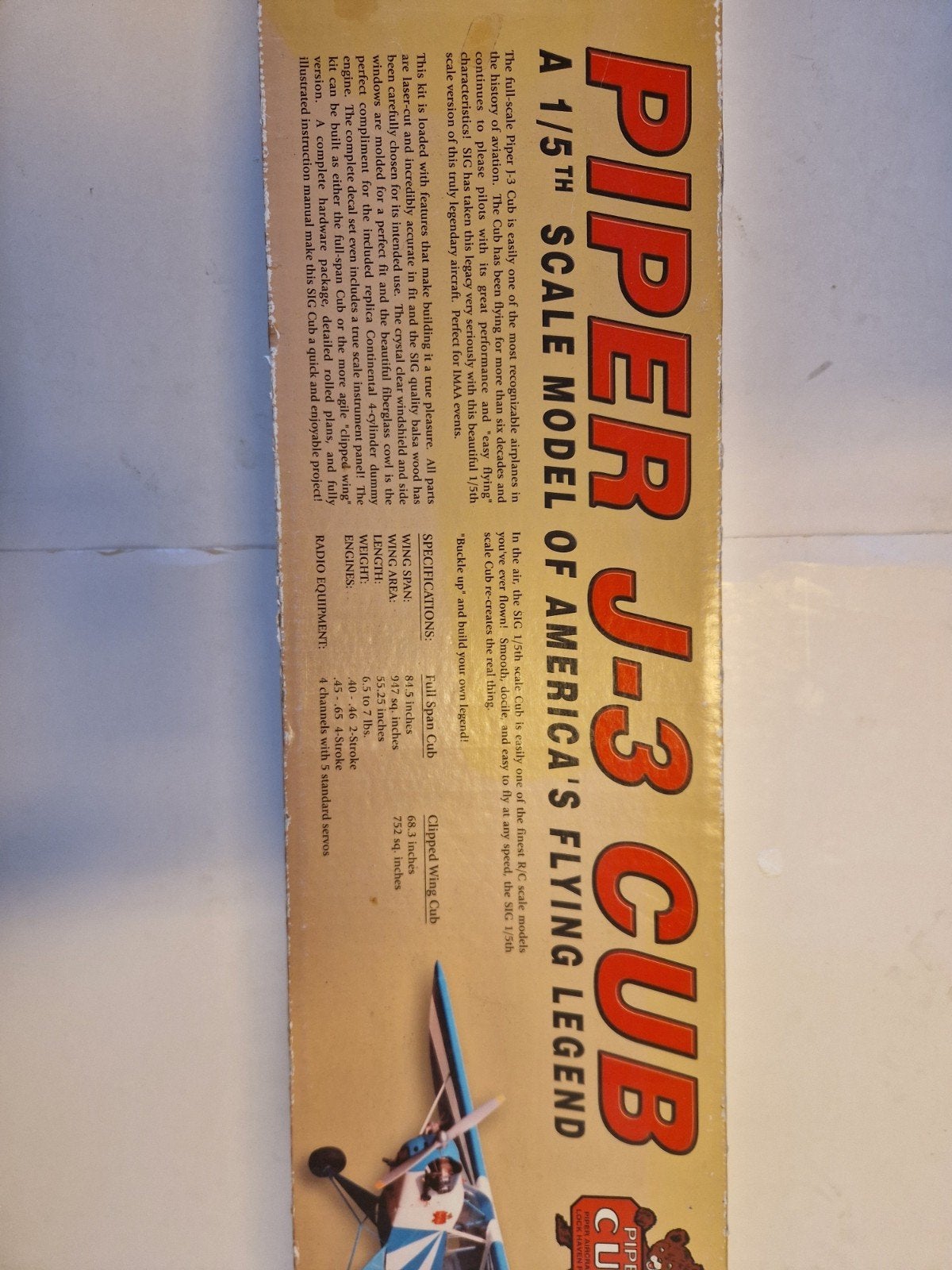 PIPER J-3 CUB van SIG, 1:5., Ophalen of Verzenden, Gebruikt, Nitro