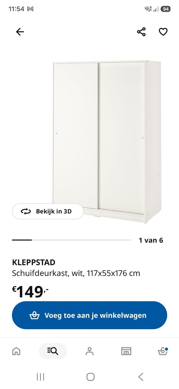 GRATIS Ikea schuifdeurkast, Huis en Inrichting, Ophalen, Met deur(en), Gebruikt, 150 tot 200 cm