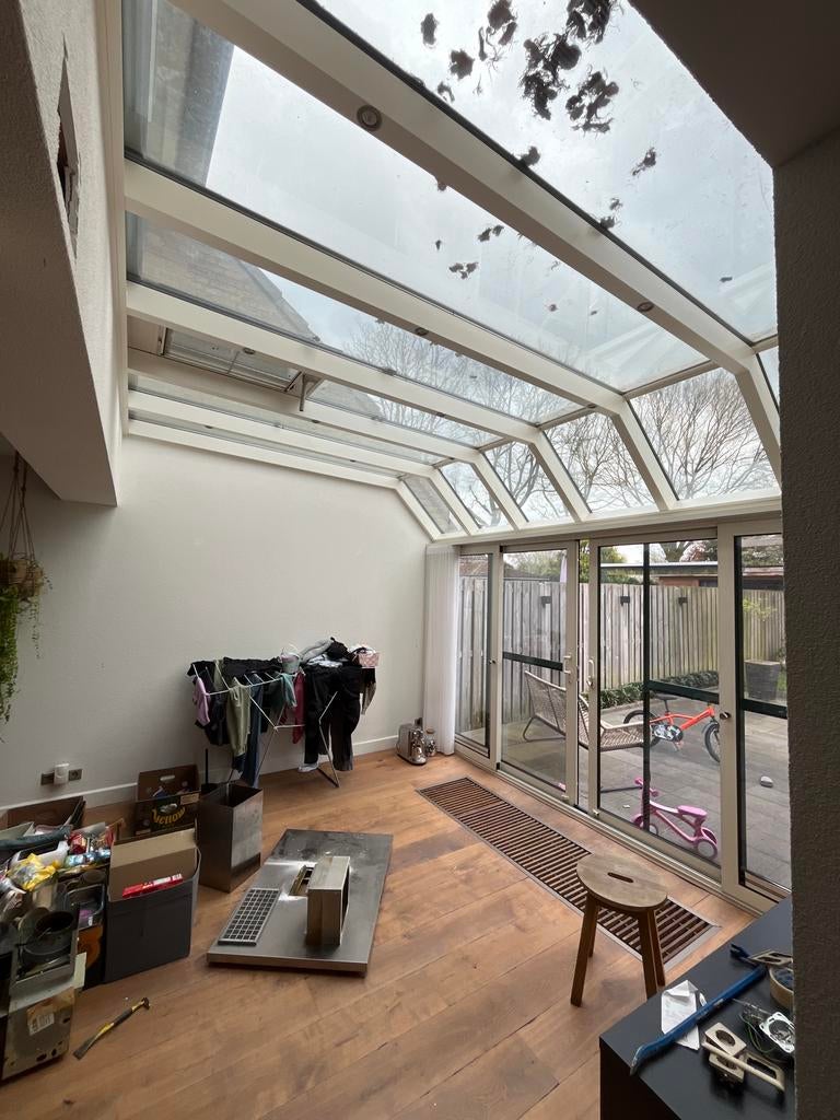 Glazen dak en wanden voor serre of aanbouw, Gebruikt, Dubbelglas, Dakraam, 160 cm of meer