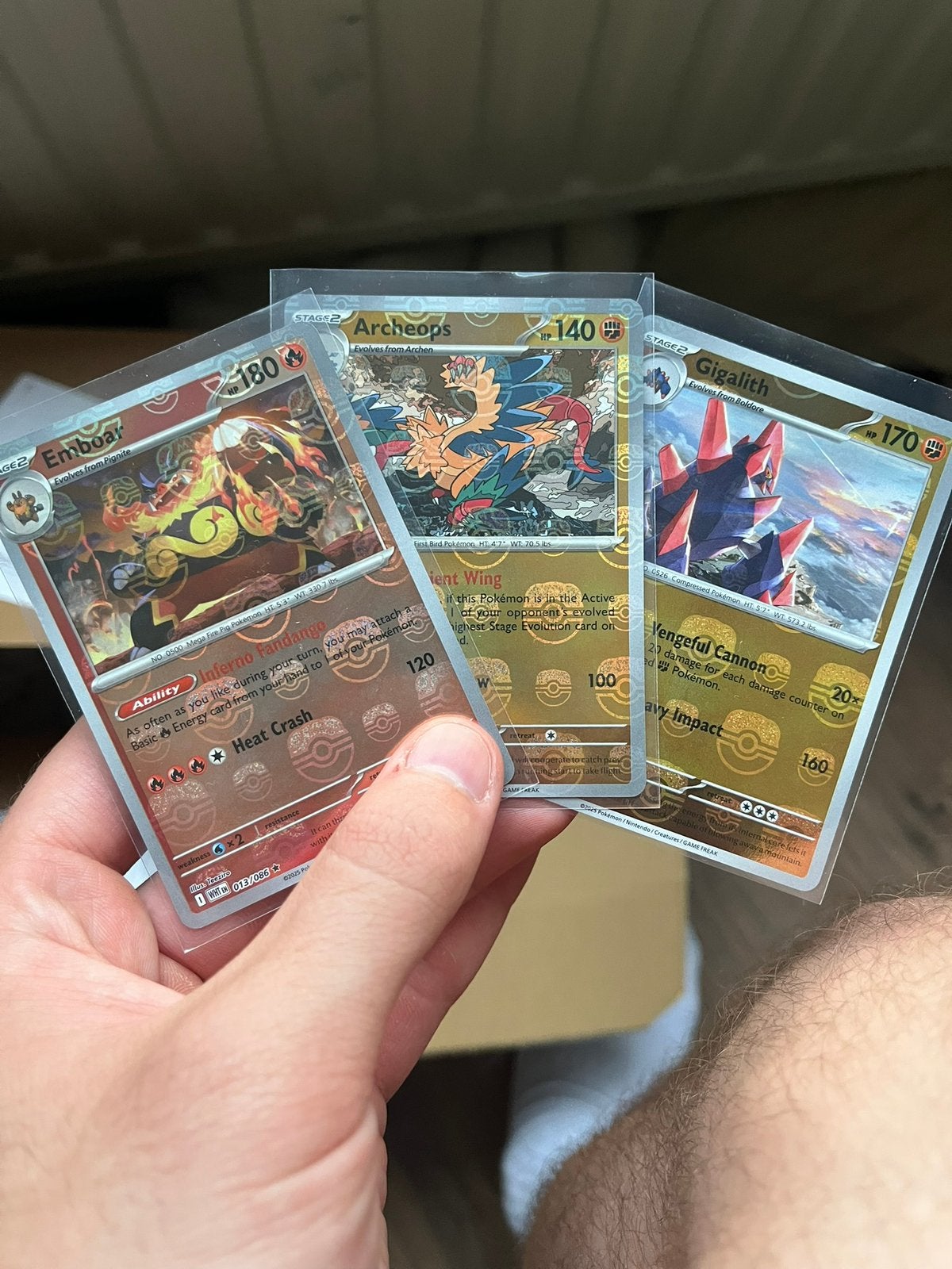 Emboar, archeops, gigalith master balls white flare, Ophalen of Verzenden, Zo goed als nieuw