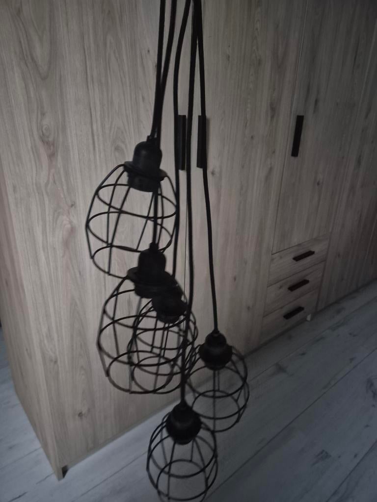 Hanglamp bundle zwart metaal, Ophalen of Verzenden, Zo goed als nieuw, Metaal, 75 cm of meer