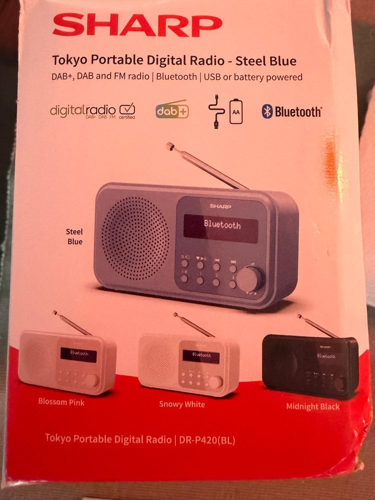 Sharp Tokyo Portable Digital Radio DAB+ FM Bluetooth USB, Sharp, Onbekend, Nieuw, Ophalen of Verzenden