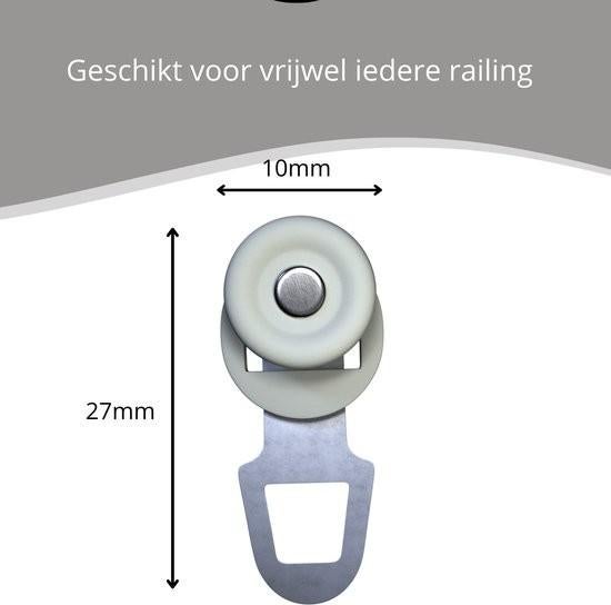 Gordijnrunners / Gordijnwieltjes eindstop voor gordijnrails, Minder dan 50 cm, Wit, Modern, Functioneel, Nieuw