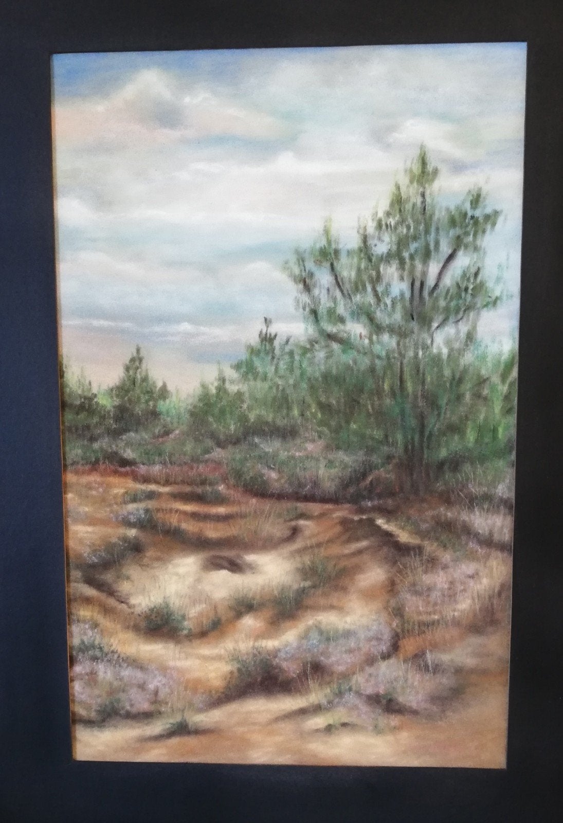 Duingezicht. Pastel. Circa 1920. 51/72 cm., Antiek en Kunst, Ophalen